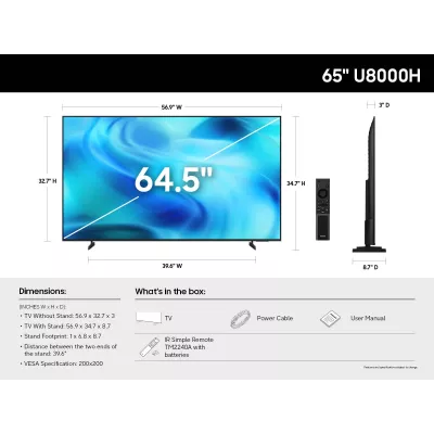 Samsung Crystal UHD 2026 UE65MU80HAUXXN - 65"